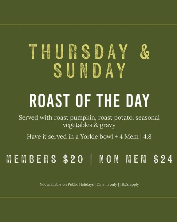 Featured image for “Thursday Roast Yorkie Bowl at Ourimbah RSL”